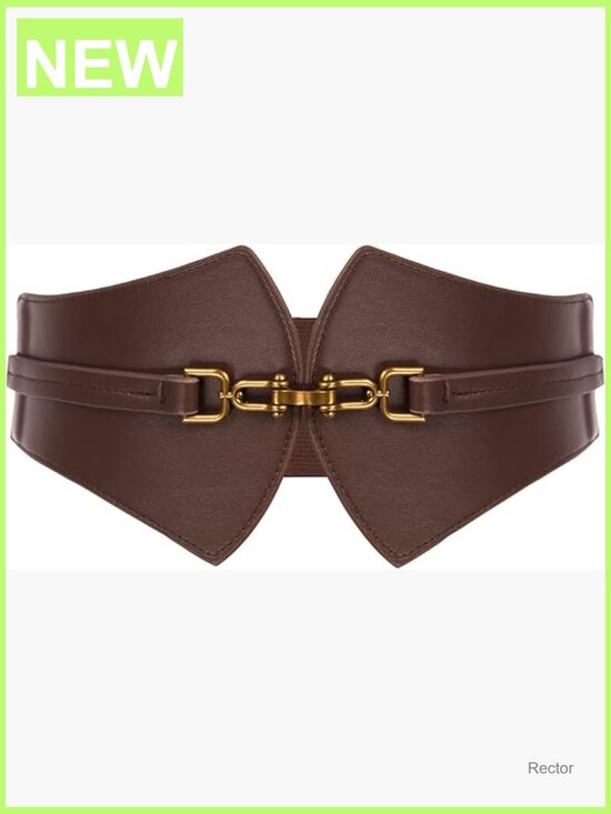 Elastic Cinch Belt Stretch Waistband Faux Leather Patented Design main image 4